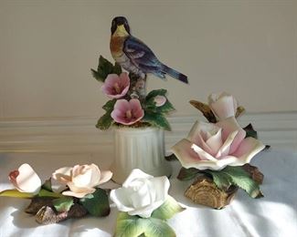 Gorgeous Table Decor Bird and Flower Sculptures