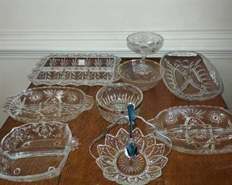 Lot of Crystal Glass Serving Pieces