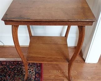 Lovely Square Oak Wood Accent Table