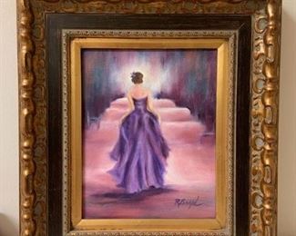 Stunning Oil Painting of Woman in Dress by Local Artist Rose Boyd