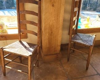 2 of 4 ladder back chairs-$$75.00 ea