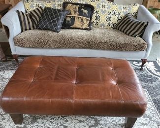 Oversized Leather Ottoman-$250.00