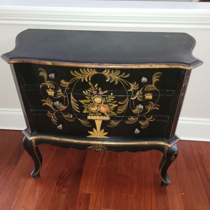 Stunning hand painted entry cabinet