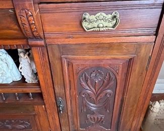 Pretty carved wood buffet
