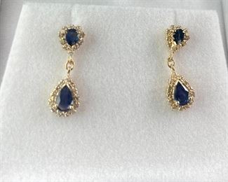Sapphire and gold earrings