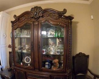 Carved Wood Dining Room Cabinet