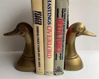 Brass Duck Bookends 