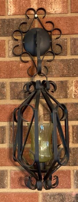 Vintage Wrought Iron Hanging Candle Holders