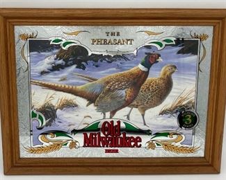 Vintage Old Milwaukee Beer “The Pheasant” Bar Mirror