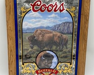 Vintage Coors Beer Buffalo Bar Mirror
