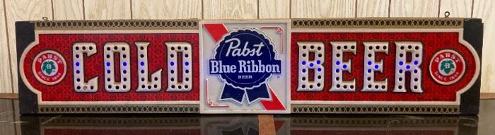 Vintage Pabst Blue Ribbon Lighted Bar Sig