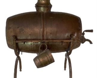 Vintage Brass Barrel Decanter