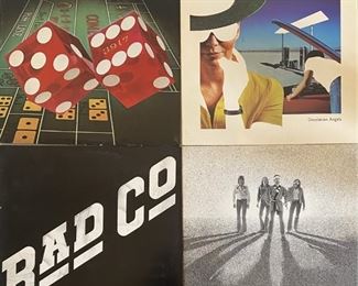 (4) Vintage Bad Company Albums - Burnin' Sky, Straight Shooter, Desolation Angels, And Bad Co.