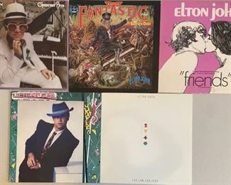 (5) Vintage Elton John Albums - Friends, Jump Up, Too Low For Zero, Greatest Hits, And Captain Fantastic