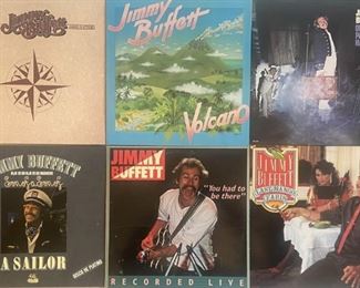 (6) Assorted Jimmy Buffet Albums - Volcano, One Particular Harbor, Last Mango Paris, And More