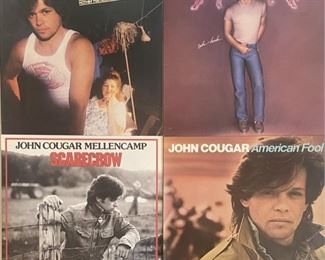 (4) John Cougar Mellencamp Albums - Scarecrow, Uh-Huh, American Fool, Nothin' Matter And What If It Did