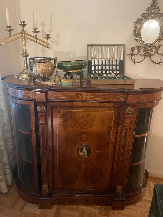 French curved front cabinet