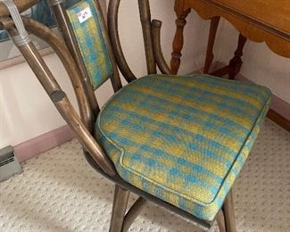 Mid century bamboo swivel chair