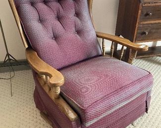 Early American maple rocker recliner 