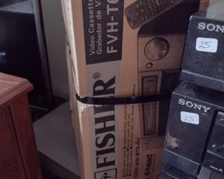 Brand new VCR in box along with a lot of other electronics