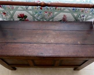 $325.00 - Amazing Antique -1600s Blanket Box/Chest  with so much detail - Dimensions: 46" W x 27" H x 18" D