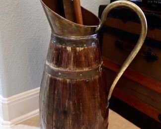 $195.00 -Large 19th Century Antique Ale Pitcher Stick/Stand Umbrella Holder 