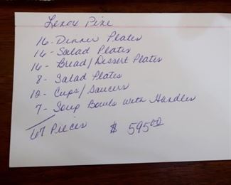 $595.00 - 67 Piece Set Lenox Pine in great shape and it has a nice MCM look to it.