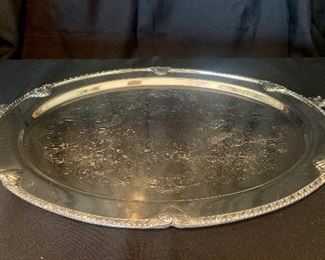 #1361A. 13” x 17” silver on copper with raised shells $45