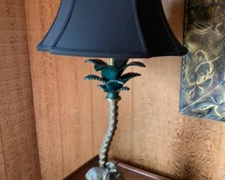 #1419M Collectors lamp, brass elephant motif 27”  $195