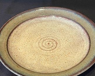 1539A - Tim Weber pottery plate, signed by artist  (10.5") - $35
