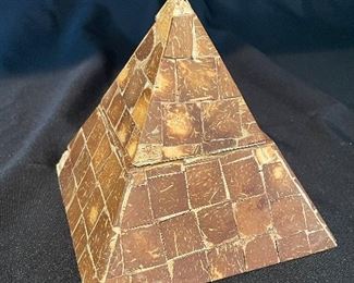 #1684A - Pyramid trinket box (6.5" x 6"), handmade in Phillipines - $3, as is