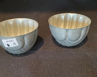 #1683A - Set of 2 vintage aluminum jello/aspic molds - $3