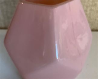 #1196D. 5.5” pink glass vase $6