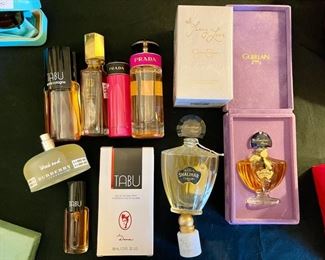 selection of fragrances/perfume:  Tabu, Red, Berberry, Shalimar, Prada, Jennifer Simpson