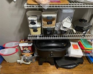 canisters, turkey roaster, waffle maker, griddle