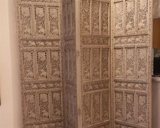 Intricate Hand Carved "Elephant" Screen 