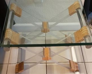 MCM Lucite & Glass Table
