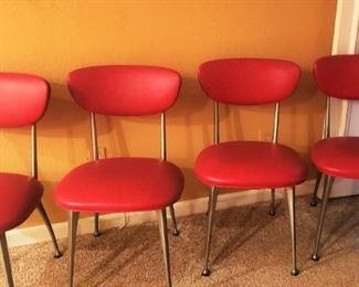 MCM Red Leather Chairs