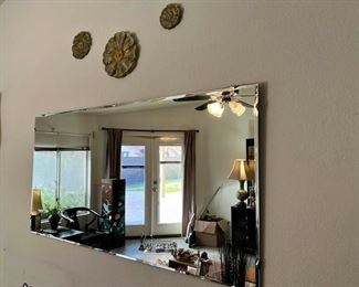 LARGE MIRROR AND WALL FLOWERS