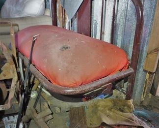 Antique bed that has been turned into a bench