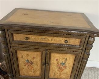 Painted Small Chest with 2 Drawers/Doors