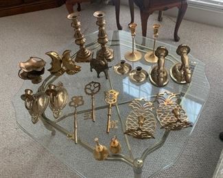 Lots of Vintage Brass...Keys, Bookends, Sconces and Candle Sticks!
