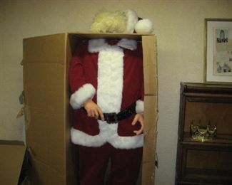 Santa in box  Head resting on top  6.5 feet!!