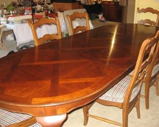 Dining room table with chairs  Chairs do not match but selling as set