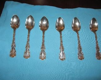 6 Sterling spoons