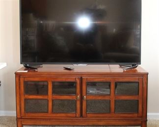 Television on television stand.
