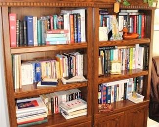 Two bookcases with lots of books.