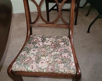 1940's Drop Leaf Mahogany Table with 4 Chairs