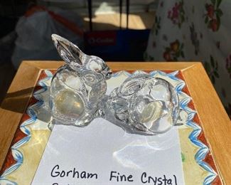 Gorham fine crystal salt and pepper shakers