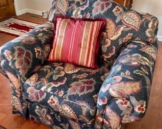 Navy floral upholstered chair by Hickory Hill